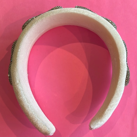 Embellished Bows Puffy Ivory headband New - Picture 3 of 5